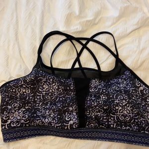 Gaiam Prism Medium-Impact Yoga Sport Bra Purple XL